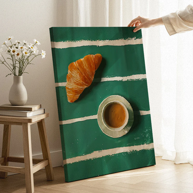 Coffee And Croissant Canvas - Image 3
