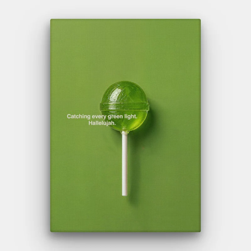 Green Light Hallelujah Canvas