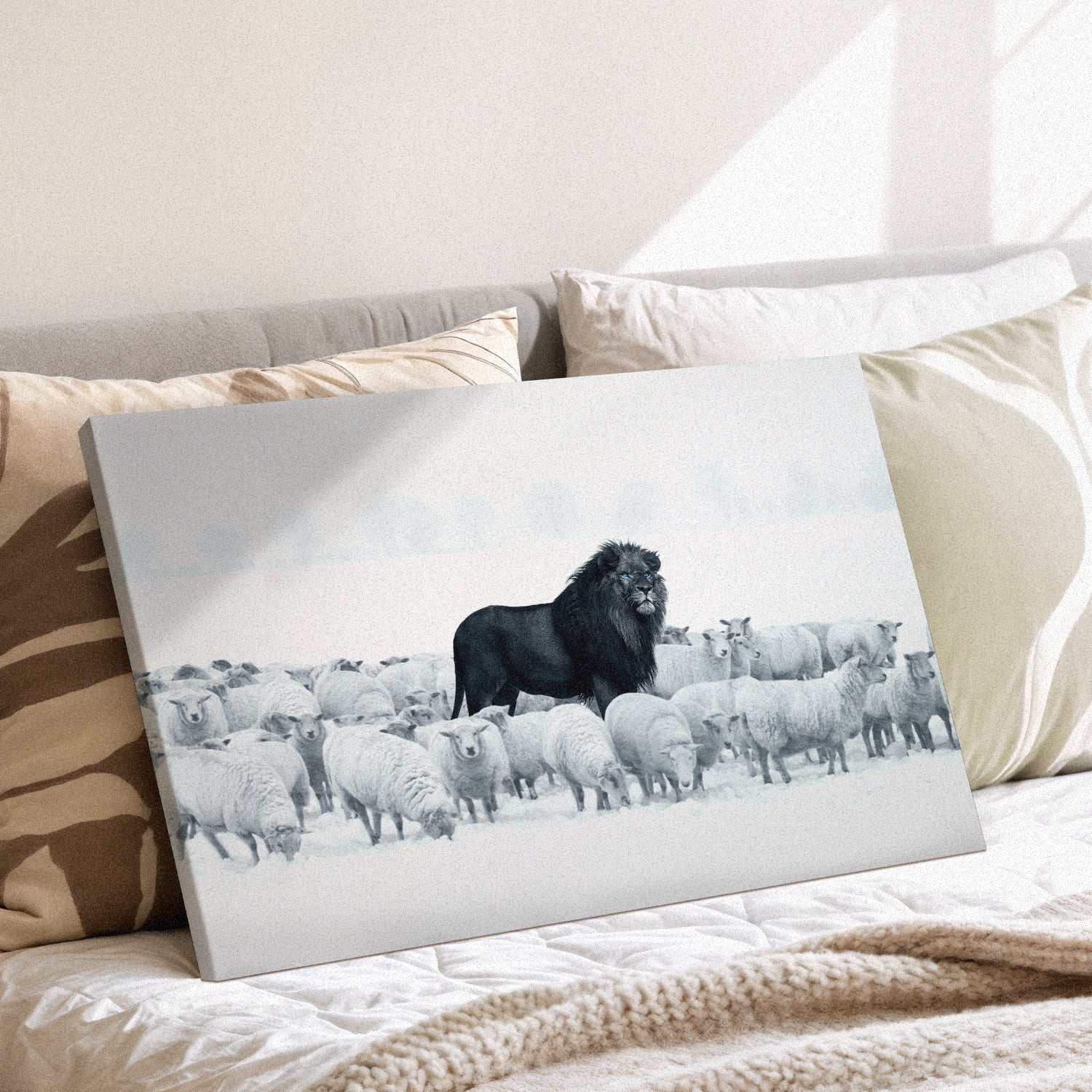 Lion Among Sheep Canvas - Image 3