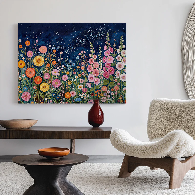 Midnight Garden Bloom Canvas - Image 2