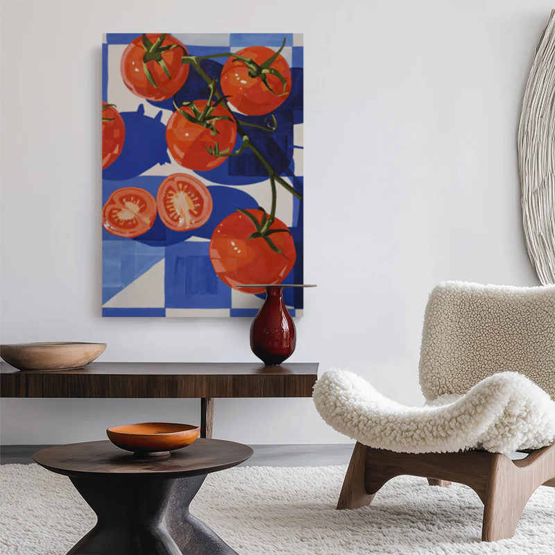 Tomatoes In Blue Canvas - Image 2