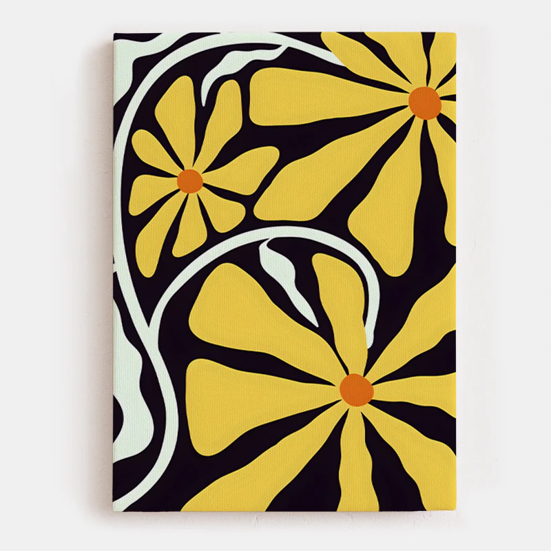 Yellow Glow Flower Canvas